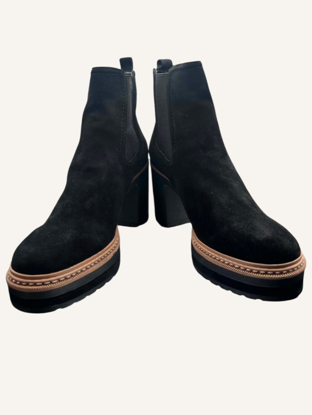 Steve Madden Lexa Black Suede Platform Chelsea Boots Size 10 NWT - Picture 3 of 10
